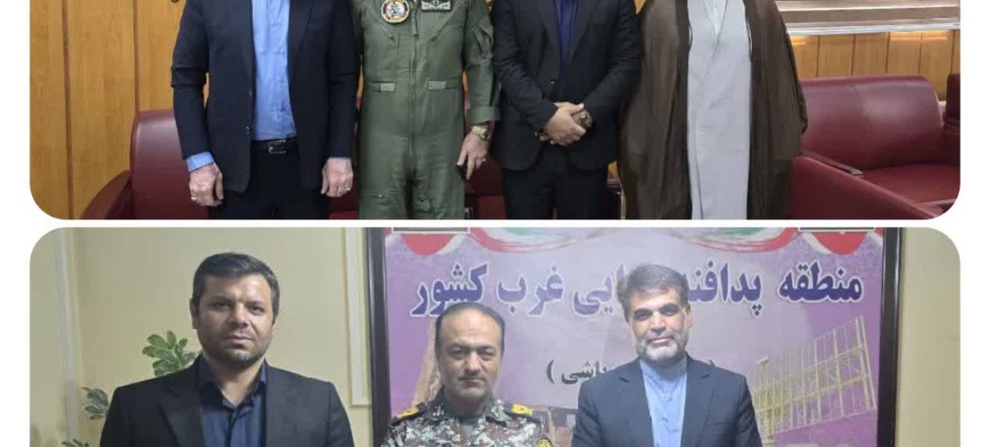 دیدار فرماندار ونماینده مردم در مجلس شورای اسلامی با فرماندهان پایگاه هوایی سوم شکاری شهید نوژه و پدافندهوایی غرب کشورشهدای سوباشی کبودراهنگ