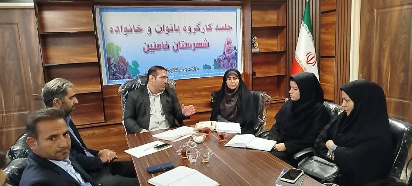 حضور مدیر کل امور زنان و خانواده استانداری در کارگروه بانوان و خانواده شهرستان فامنین